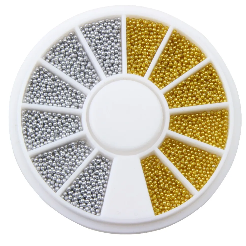 1 мм 3D украшения для дизайна ногтей золотистые/серебристые металлические