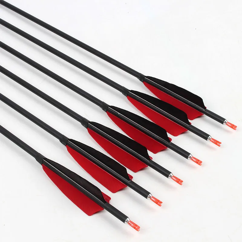 

NEW 6/12 / 24pcs / lot of spine600 OD7.8 Turkish true feather mixed carbon arrow detachable arrow traditional bow hunting