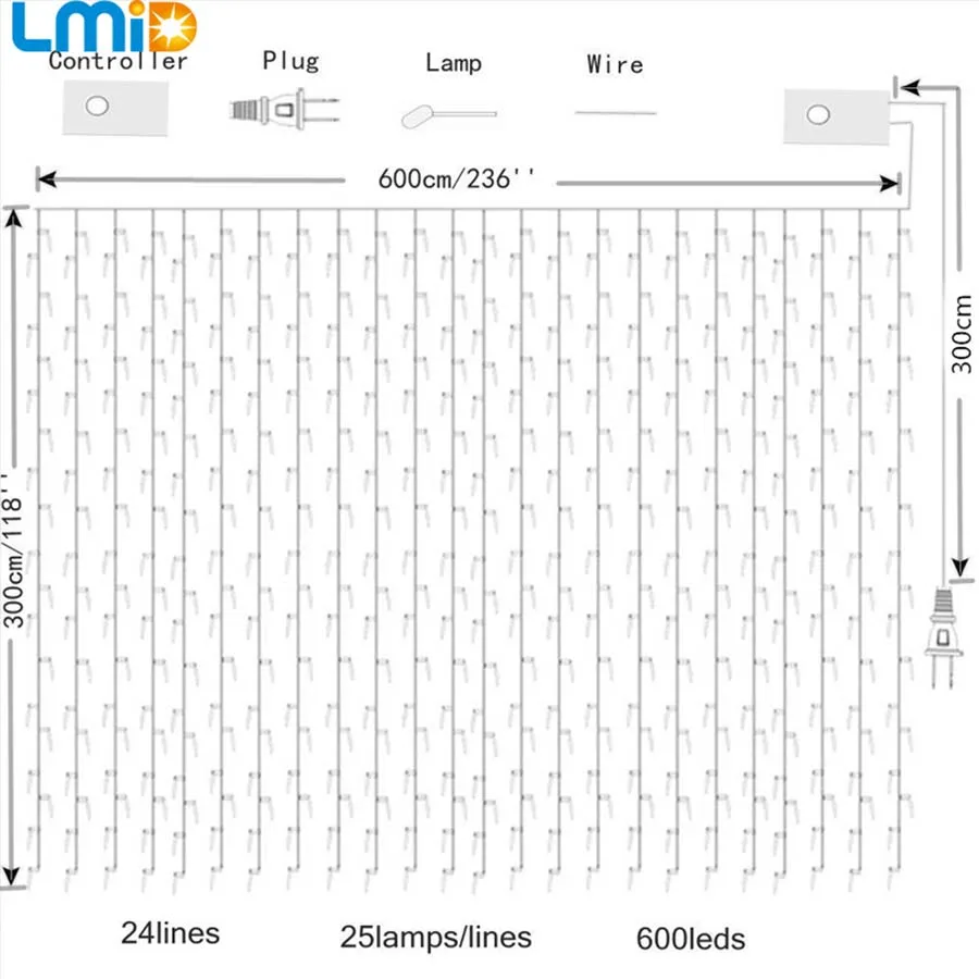 LMID праздничное светильник ing Рождественский s tree outdoor Строка занавес СИД 110v/220V