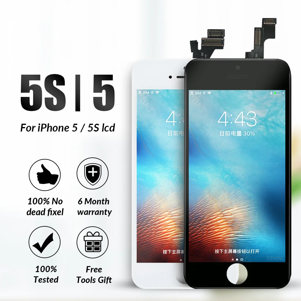 ЖК дисплей класса AAA для iPhone 5 5S сенсорный экран дигитайзер сменный Дисплей 5C SE в
