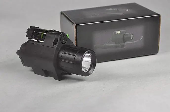 2in1 комбо Тактический CREE Q5 светодиодный фонарик/светло 200LM+ зеленый лазерный прицел для пистолета/охотничье короткоствольное оружие Glock 17 19 22 20 23 31 37