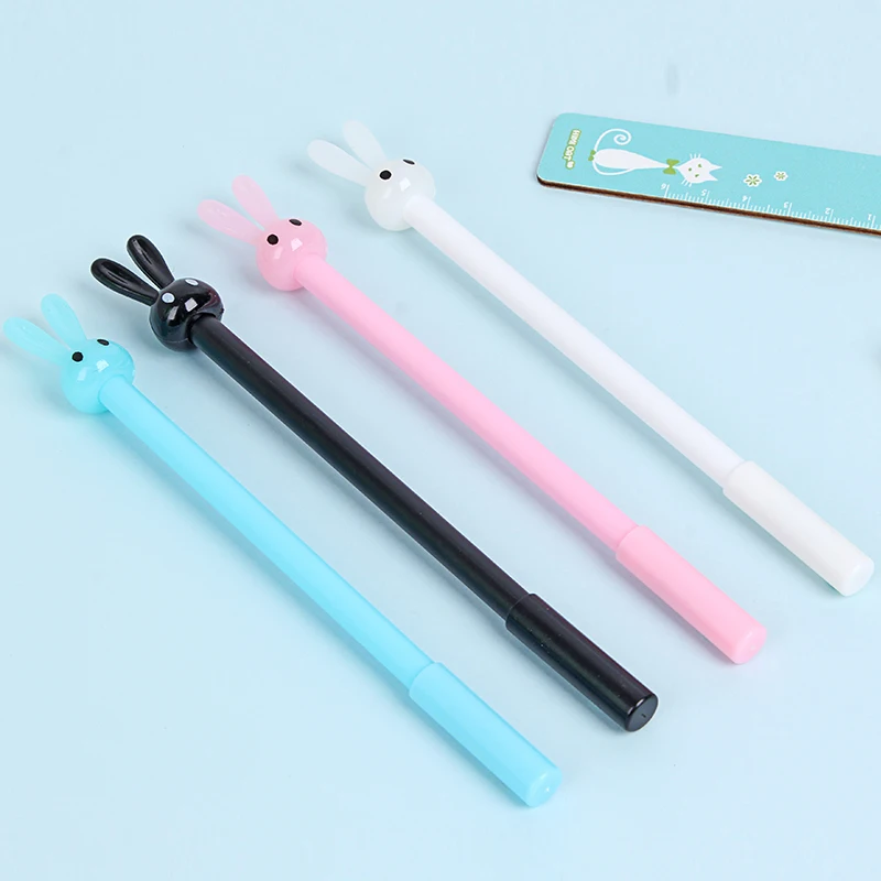 4 шт. кавайные заячьи ушки черные гелевые ручки с чернилами Милая мультяшная