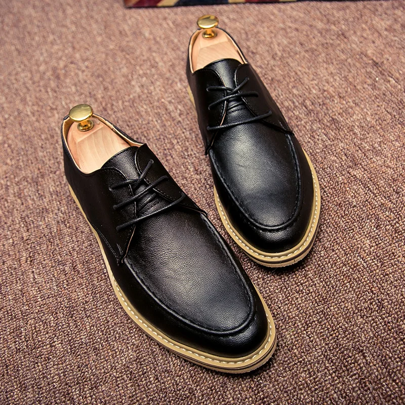 Новинка 2019 Роскошные Кожаные броги мужские туфли на плоской подошве