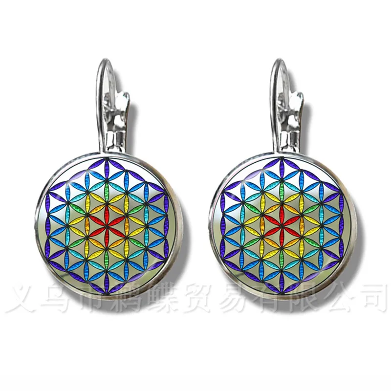 Индийские ювелирные изделия серьги мандалы OM Йога для женщин Лифт цветок дзен