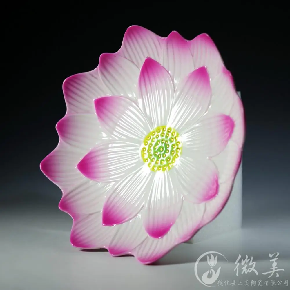 10 дюймовый трехслойный Лотос Будда фрукты для фруктов Тарелка фарфоровая диск