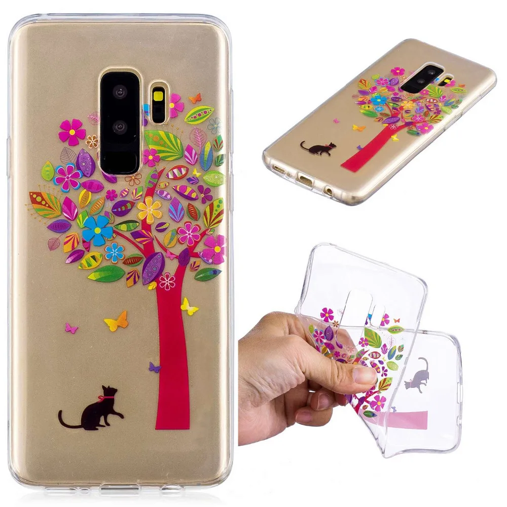 cat penguin Doughnut cactus panda flowers Icecream cartoon Painted phone case For Samsung S9 Plus high Quality TPU cover shell |