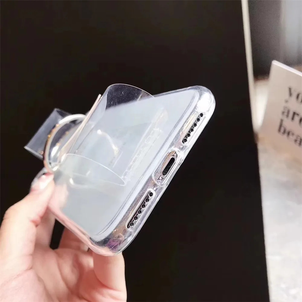 Korea ins Hot Letters Logo Luxury Wristband Clear Phone Case For iPhone 6 6s 7 8 Plus X XR XS MAX Super Transparent Couple Cover |