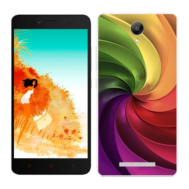 16 Чехлы для Xiaomi Redmi Note 2, Мягкая силиконовая задняя крышка для телефона Redmi Note2, раскрашенная Черная оболочка для Hongmi Note2 - Цвет: 16