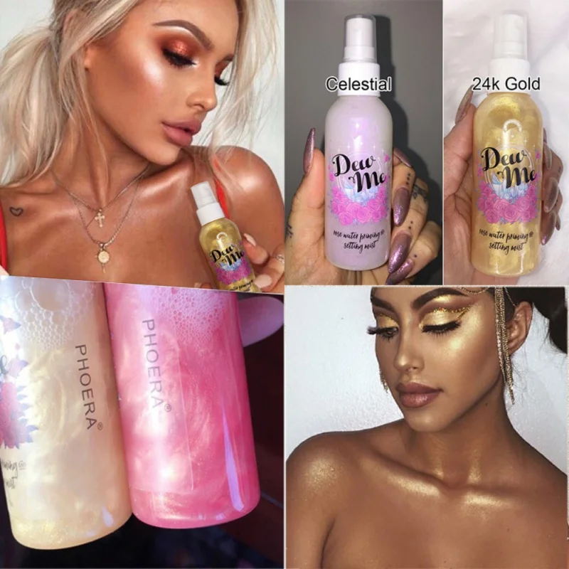 1PC Moisturizing Highlighter Spray Pearlescent Rose Water Priming and Setting Mist Makeup Cosmetic | Красота и здоровье