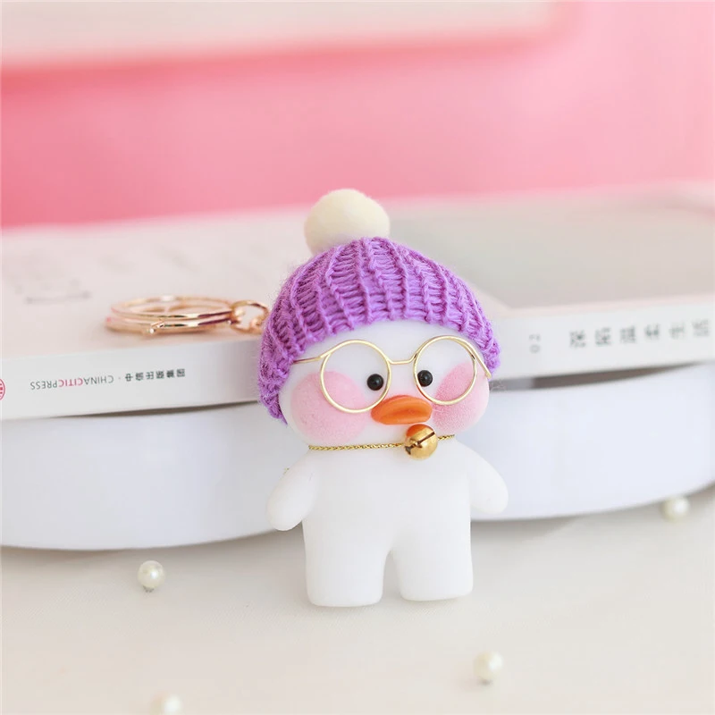 1 шт. 8 см Lalafanfan милый брелок игрушка Kawaii кафе мини желтая утка фигурка брелок сумки украшения игрушки для детей