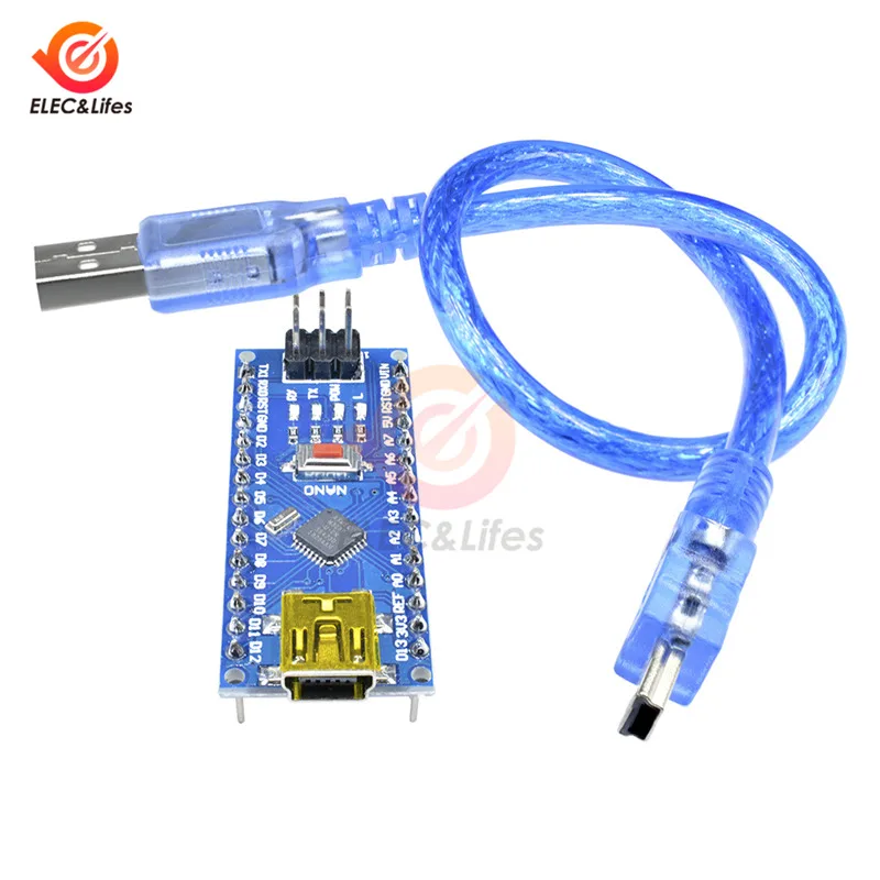 Welded with cable Nano V3.0 3,0 мини-usb драйвер ATmega328 ATmega328P 5 в плата микроконтроллера CH340 для Arduino Замена FT232RL с usb-кабелем - Цвет: Welded with cable