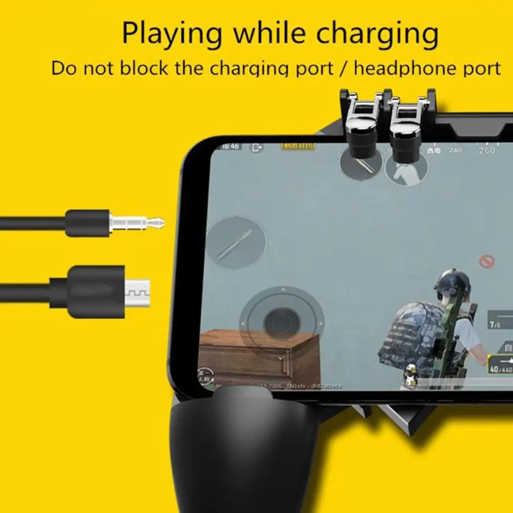 AK66 Mobile Game Controller Six Finger All-in-one Joystick Gamepad for PUBG USB Black | Электроника