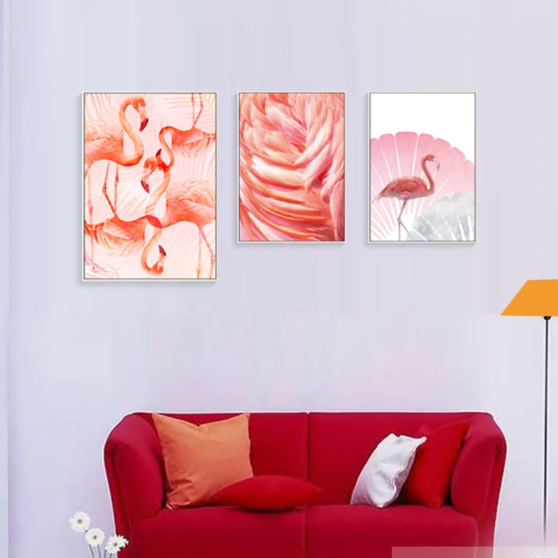 Постер с Фламинго LZN домашний декор картина розовым фламинго настенные картины