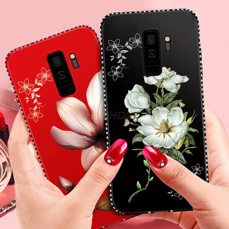 3D Emboss TPU Cases For Samsung Galaxy S9 S10 J4 J6 Plus S10E Note 8 9 Flower Ultra Thin Matte Cover A10 A20 A30 A50 M10 M20 |
