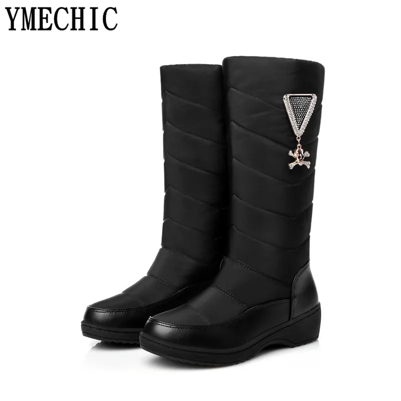 YMECHIC/2017 г. Зимние ботинки в готическом стиле женские зимние на платформе цвет