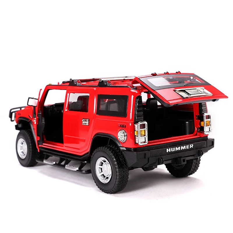 red no box 1:24 Hummer H2 сплав модели автомобили из литого металла игрушки для детей Brinquedos Juguetes Oyuncak дропшиппинг hotwheeling - Цвет: red no box