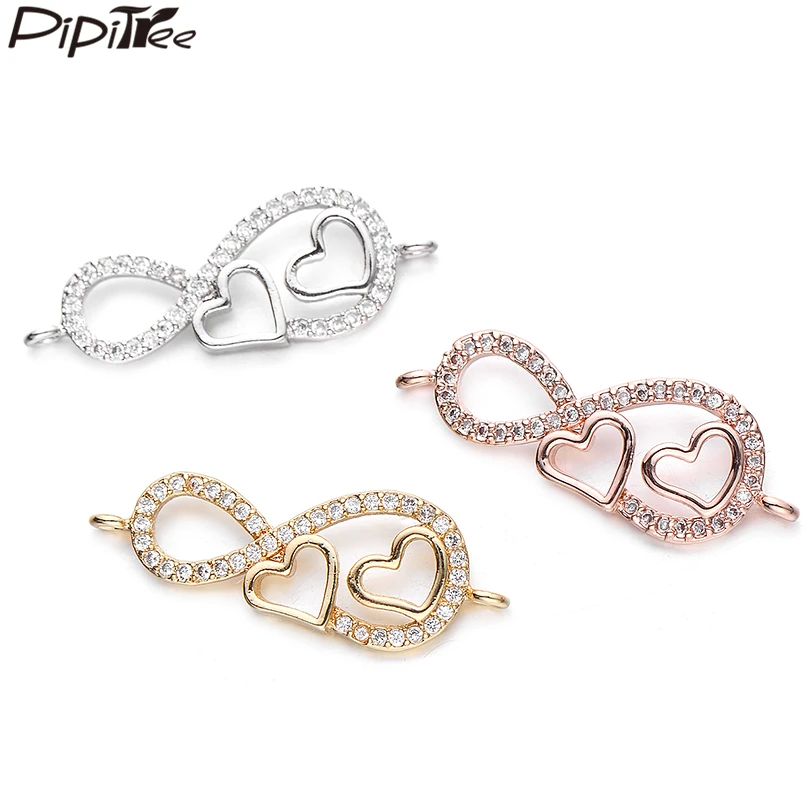 Pipitree 3 шт./лот подвески в виде любовных бесконечности для браслета подвеска