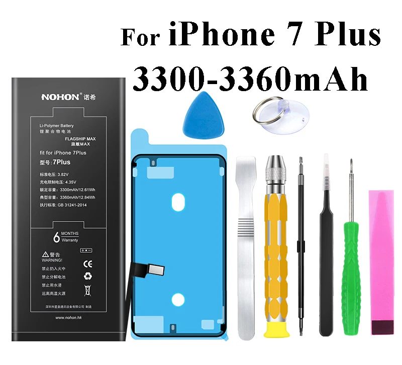 Аккумулятор NOHON для Apple iPhone 7 6 Plus 7 Plus 6 Plus 7 P 6 P 1960-3360 мАч Сменные Аккумуляторы+ инструменты для iPhone 6 7 Plus