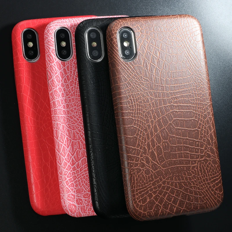 PU Leather Pattern Phone Case for iphone 7 8 6 6s plus Crocodile Skin Soft Back Cover For X xs max XR |