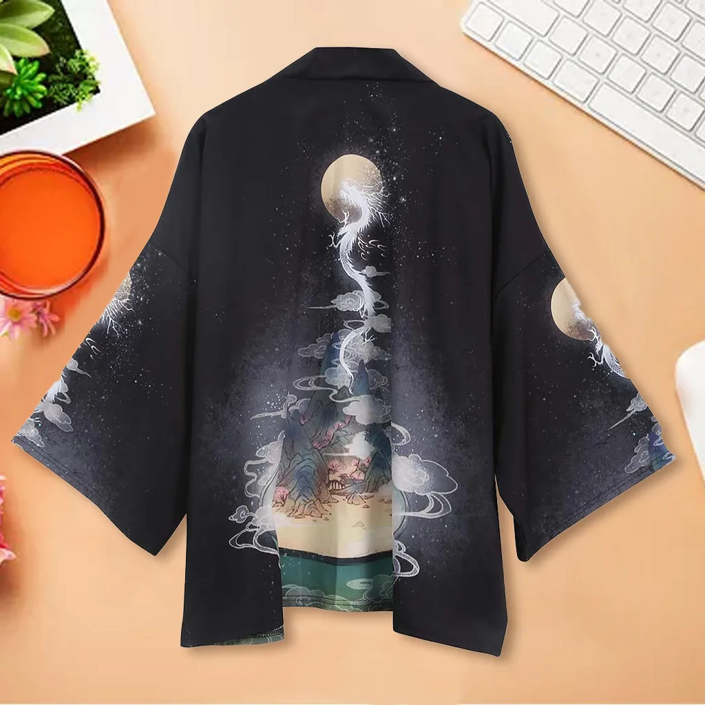 Sinicism Store мужские кимоно Харадзюку рубашки мужская Японская уличная одежда хип-хоп летние рубашки мужские черные винтажные дизайнерские рубашки