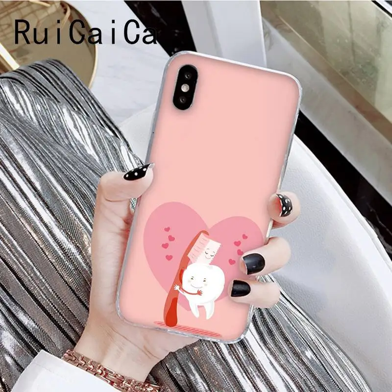 A13 RuiCaiCa Забавный мультфильм стоматолога зубные коронованные зубы мягкий чехол для телефона для iPhone8 7 6 6S Plus X XSMAX 5 5S SE XR 11 11pro 11promax - Цвет: A13
