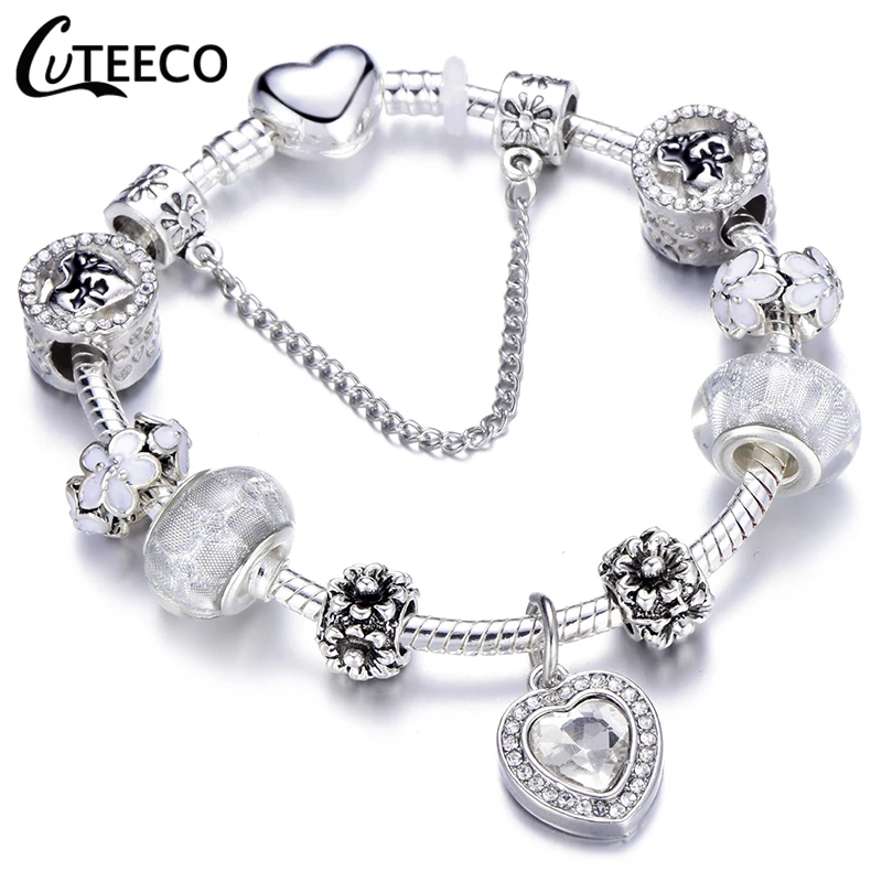 CUTEECO, Прямая поставка, новинка, AAA, циркон, очаровательный браслет для женщин, подходит для брендового браслета, ювелирное изделие, сделай сам, ручная работа, подарки для девушек