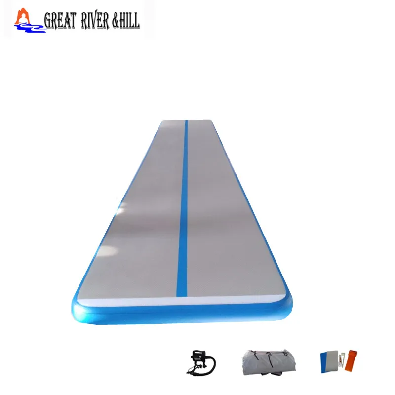 

6mx1mx0.1m inflatable air track gymnastics mat free pump