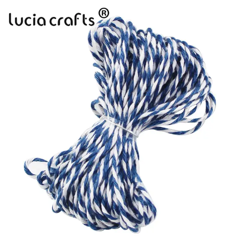 C20 Navy Lucia crafts распродажа! Двойной Цветной хлопковый шпагат для пекаря, хлопковые шнуры, нитка для шпагата, сделай сам, 10 м/упак. W0403 - Цвет: C20 Navy