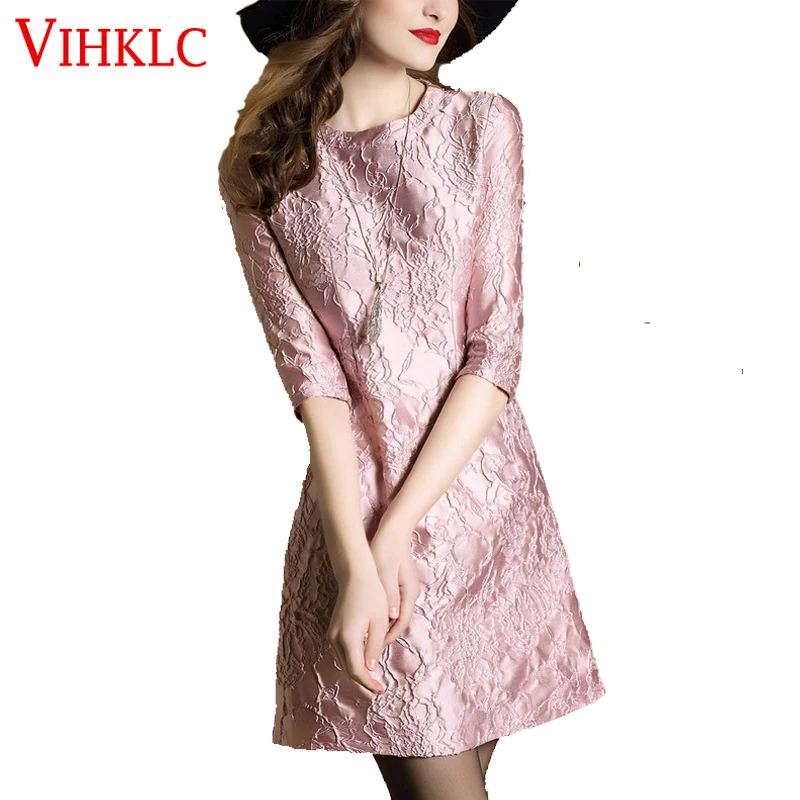 2020 Новое Женское платье осень весна три четверти рукав Империя Вечерние платья