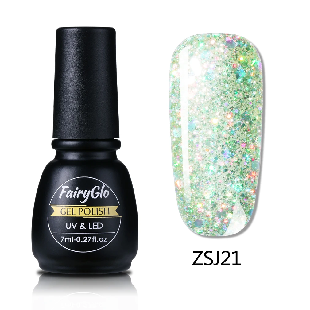 ZSJ21 FairyGlo 7 мл Алмазный УФ-гель для ногтей длинный последний Гибридный Гель-лак краска Лаки лак для ногтей замочить от полупостоянного - Цвет: ZSJ21