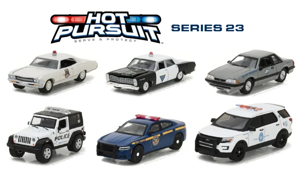 Зеленый светильник 1: 64 Горячая серия погоня 23 бутик сплава автомобиля игрушки для детей Модель оригинальная коробка