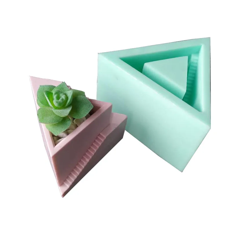 Geometric Penholder Plaster Molds Succulent Plants Flowerpot Concrete Silicone Mold Cement Clay Craft Mould For Desk Decor