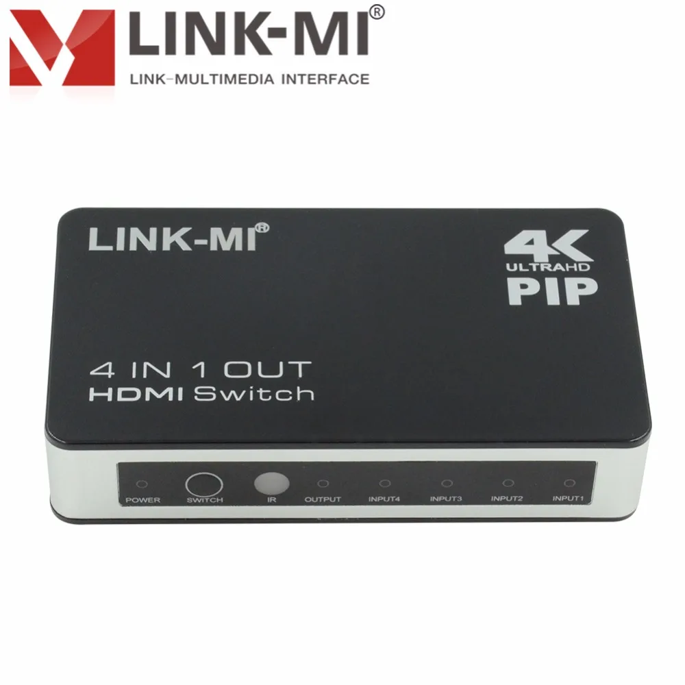 LINK MI H41P HDMI переключатель 4x1 4K x 2K @ 30Hz 3D PIP 4xHDMI женский вход порт 1 конвертер 4 в выход