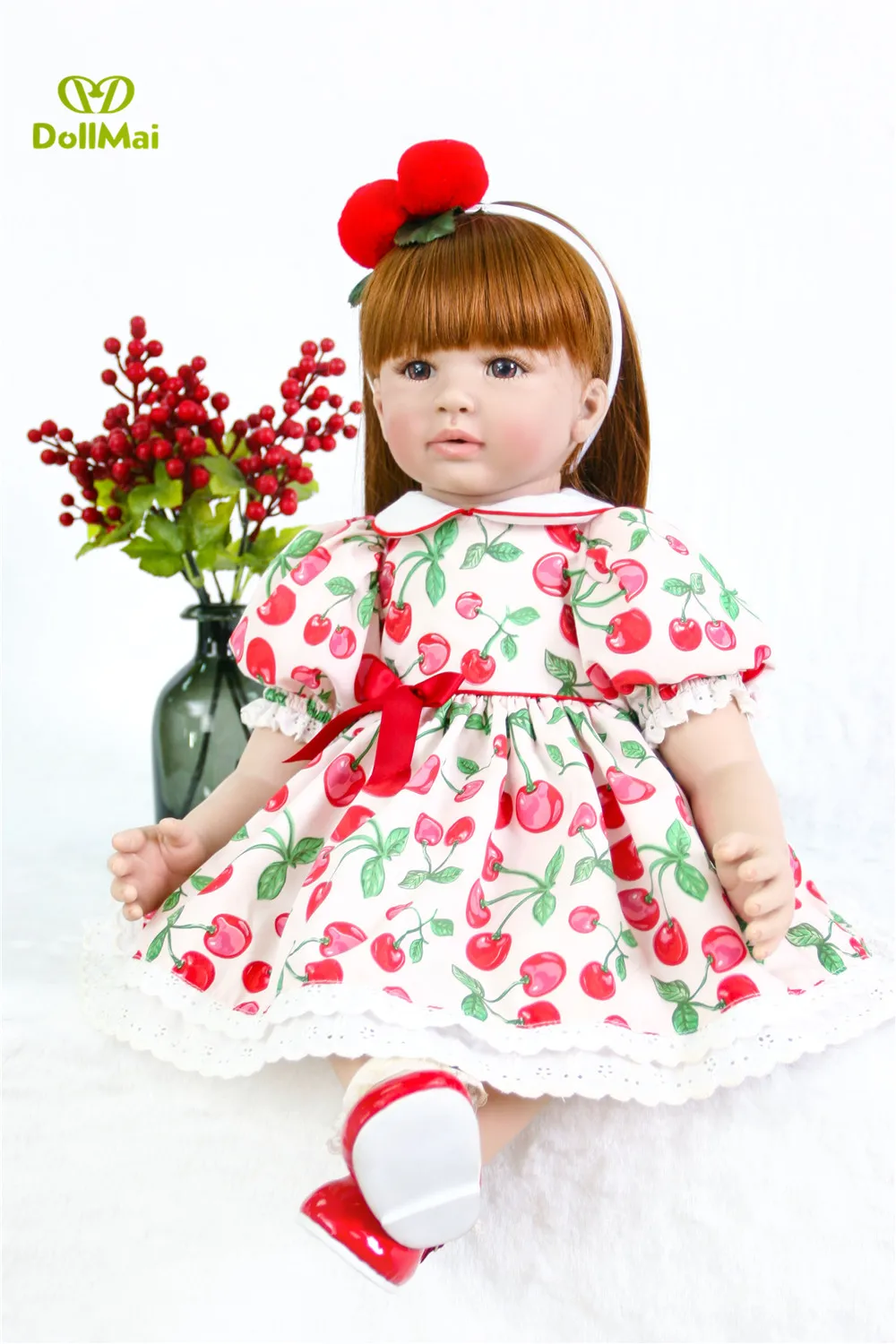 Кукла карие глаза девочка очень большая bebe reborn baby 3/4 силиконовые куклы игрушка