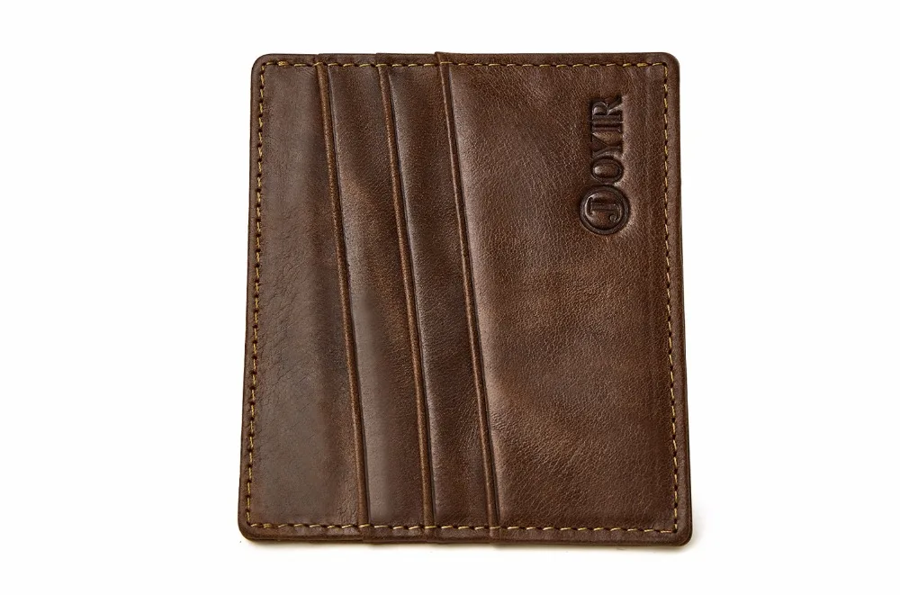 JOYIR мужской держатель для кредитных карт из натуральной кожи, кожаный кошелек для мужчин на молнии, винтажный небольшой кошелек для монет, чехол для визиток, Porte