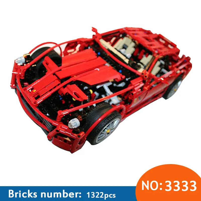 3333 1322 шт. большой 1:10 F1 гоночный автомобиль модель блоки, кирпичные блоки, строительные блоки образовательные игрушки для детей Совместимость 8145