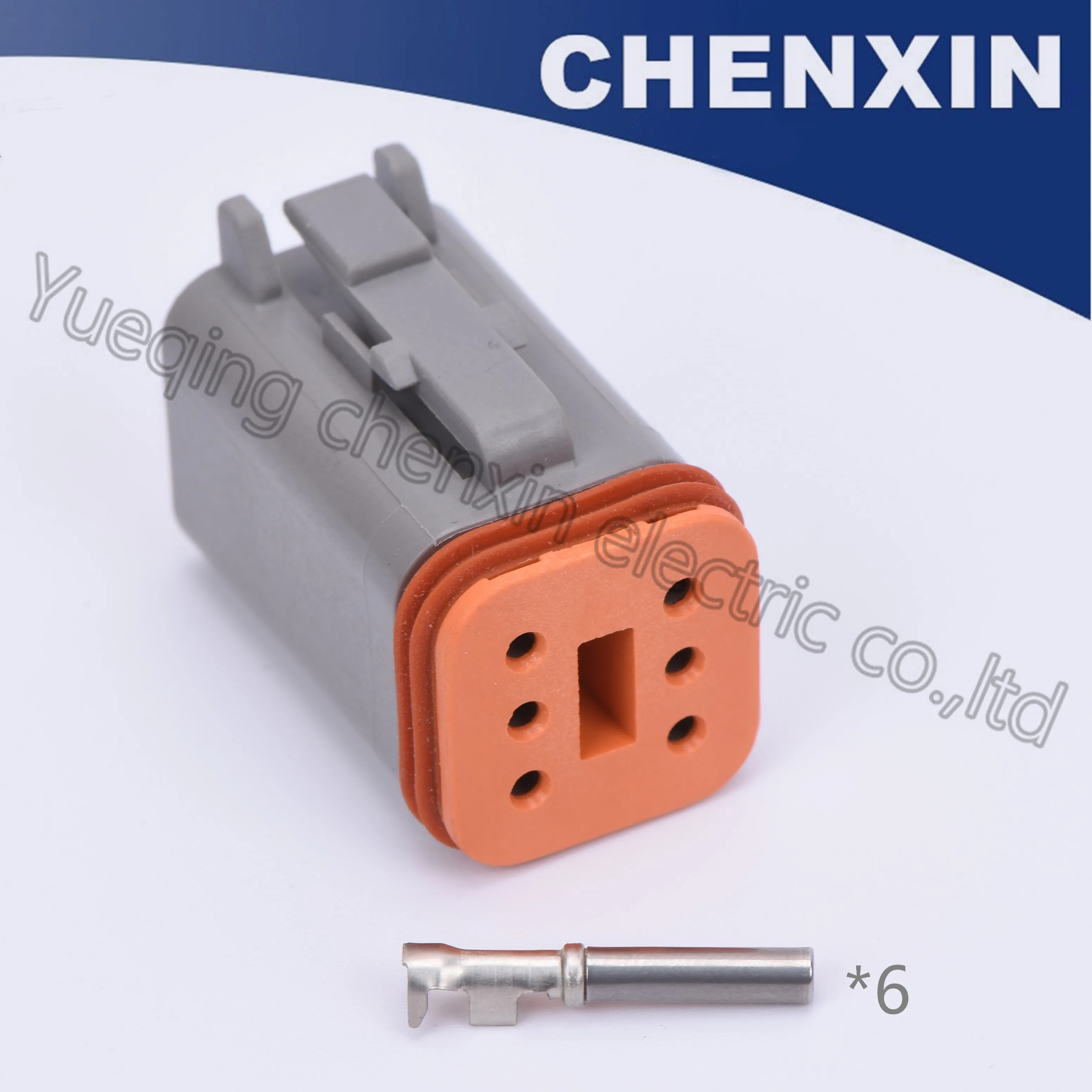 Серый 6 контактный автомобильный фонарь 1 Женский DT серии 22 16AWG с печатной
