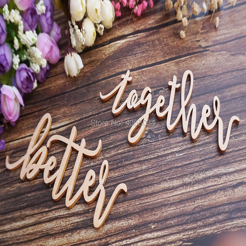 Свадебные стулья с надписями Better together свадебные украшения знаки Signs каллиграфией