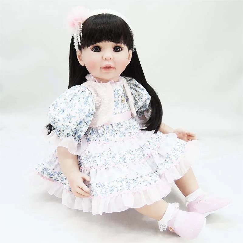 

60cm soft Silicone Reborn Girl Baby Doll Toys 24inch Newborn Princess Toddler Babies Dolls Play House Toy Doll Xmas Gift Bonecas