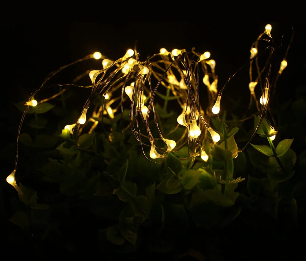 Микро-серебряное Провода огни IP65 Батарея гирлянды-таймер Функция 2 батареи