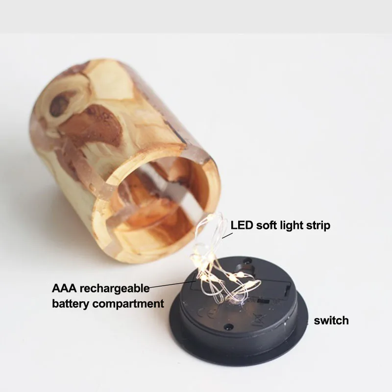 Креативный персиковый Ночной светильник на солнечной батарее из натурального массива дерева трещины чувствительный подарок лампа прикроватная лампа в спальню