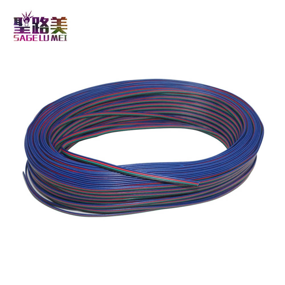 4 контактный Удлинительный разъем RGB 100 м/рулон кабель для 3528 5050 2801 8806 APA102