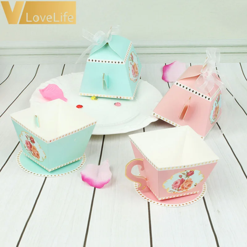 

10Pcs Wedding Candy Box Wedding Gift for Guests Souvenirs Tea Theme Party Decoration Birthday Party Accessories