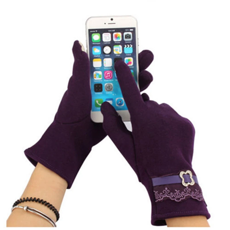 5 видов цветов перчатки для сенсорного экрана теплые мягкие зимние варежки