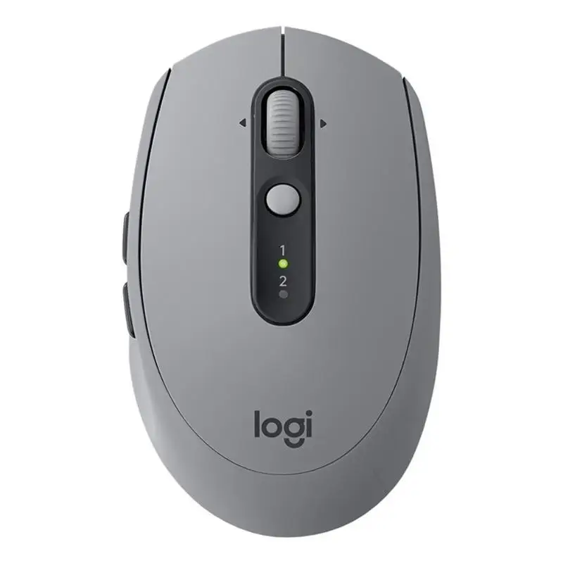 Серый Беспроводная Bluetooth мышь logitech M590, бесшумная оптическая мышь, двухрежимный нано-приемник, мышь для дома и офиса, для ПК и компьютера - Цвет: Серый