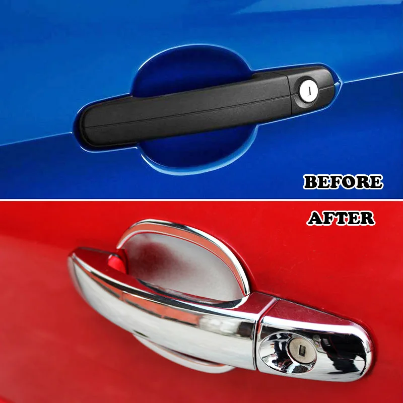 Подходит для 2005 2006 2007 2008 2009 2010 2011 Ford Focus 2 Mk2 хромированные дверные ручки крышки+ чаша Кепки отделка декоративный молдинг 2in1