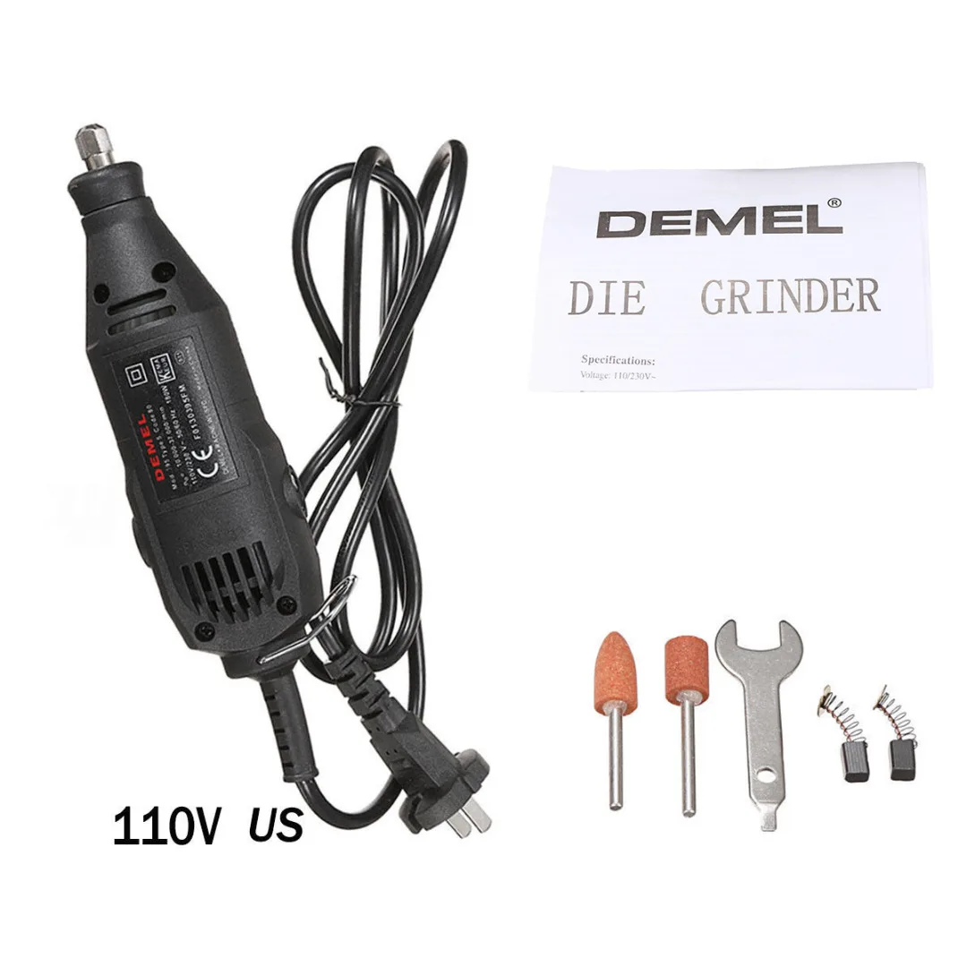 110/220V электрическая дрель Dremel шлифовальная машина гравировка ручка электрический шлифовальный станок вращательного бурения Мощность Инструменты Мини-дрель комплект 180 Вт 5 переменной скорости