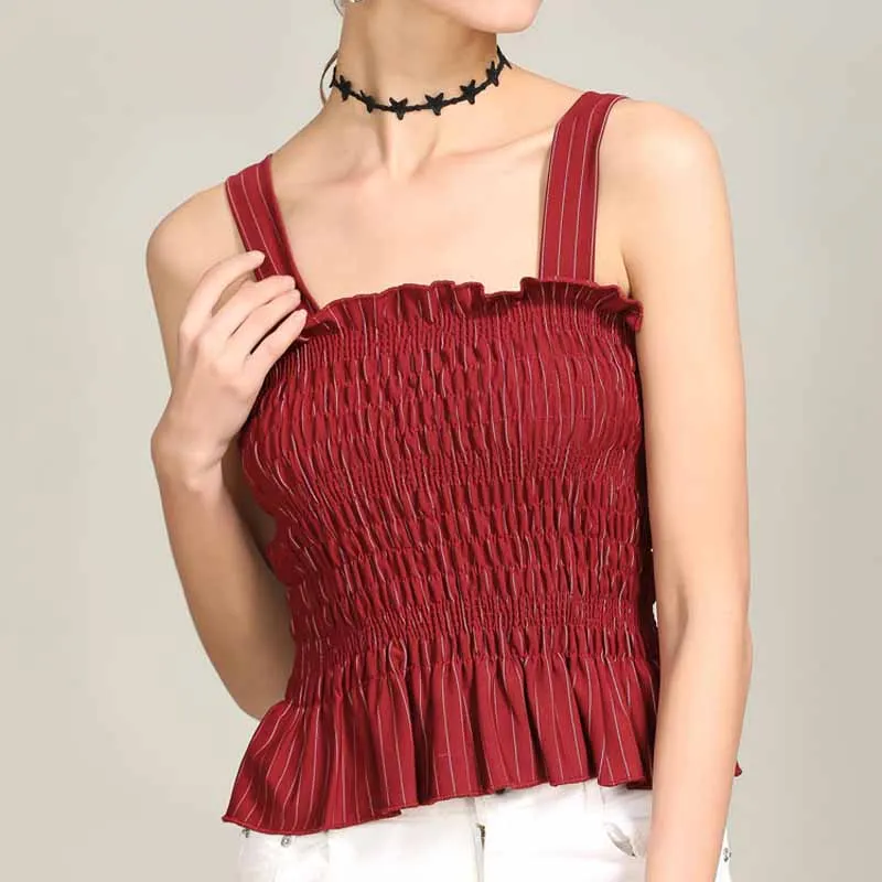 2018 женская футболка на бретельках с листьями лотоса небольшой свежий жилет