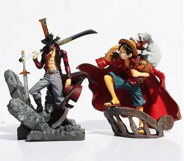 Экшн фигурка Luffy Dracule Mihawk из ПВХ игрушка бесплатная доставка|anime free|dracule mihawkfigure toy |