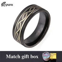 black ring for men jewelry 316l stainless steel rings with gift box vintage antique rings boys hiphop jewelry r994g